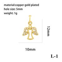 Ig Style Simple Style Angel Dolphin Crown Copper Plating Inlay Zircon 18k Gold Plated Charms sku image 27