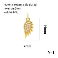 Ig Style Simple Style Angel Dolphin Crown Copper Plating Inlay Zircon 18k Gold Plated Charms sku image 23