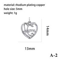 Romantic Simple Style Pentagram Letter Heart Shape Copper Plating Inlay Zircon 18k Gold Plated Charms sku image 3