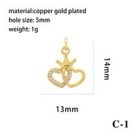 Romantic Simple Style Pentagram Letter Heart Shape Copper Plating Inlay Zircon 18k Gold Plated Charms main image 5
