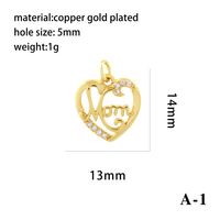 Romantic Simple Style Pentagram Letter Heart Shape Copper Plating Inlay Zircon 18k Gold Plated Charms sku image 2