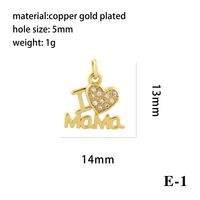 Romantic Simple Style Pentagram Letter Heart Shape Copper Plating Inlay Zircon 18k Gold Plated Charms sku image 24