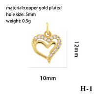 Romantic Simple Style Pentagram Letter Heart Shape Copper Plating Inlay Zircon 18k Gold Plated Charms sku image 10