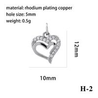 Romantic Simple Style Pentagram Letter Heart Shape Copper Plating Inlay Zircon 18k Gold Plated Charms sku image 11