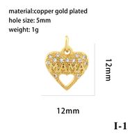 Romantic Simple Style Pentagram Letter Heart Shape Copper Plating Inlay Zircon 18k Gold Plated Charms sku image 13