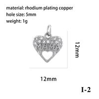 Romantic Simple Style Pentagram Letter Heart Shape Copper Plating Inlay Zircon 18k Gold Plated Charms sku image 14