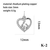 Romantic Simple Style Pentagram Letter Heart Shape Copper Plating Inlay Zircon 18k Gold Plated Charms sku image 18