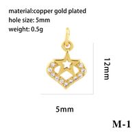 Romantic Simple Style Pentagram Letter Heart Shape Copper Plating Inlay Zircon 18k Gold Plated Charms sku image 19
