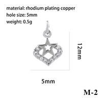 Romantic Simple Style Pentagram Letter Heart Shape Copper Plating Inlay Zircon 18k Gold Plated Charms sku image 19