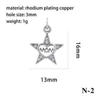 Romantic Simple Style Pentagram Letter Heart Shape Copper Plating Inlay Zircon 18k Gold Plated Charms sku image 21