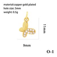 Romantic Simple Style Pentagram Letter Heart Shape Copper Plating Inlay Zircon 18k Gold Plated Charms sku image 22