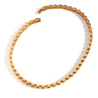 Einfacher Stil Klassischer Stil Geometrisch Rostfreier Stahl Überzug 18 Karat Vergoldet Armbänder Halskette sku image 5