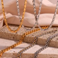 Einfacher Stil Klassischer Stil Geometrisch Rostfreier Stahl Überzug 18 Karat Vergoldet Armbänder Halskette main image 2