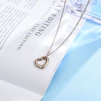 Simple Style Heart Shape Stainless Steel Polishing Plating Inlay Diamond Rose Gold Plated Pendant Necklace main image 3