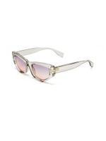 Vintage Style Commute Solid Color Pc Uv400 Polygon Cat Eye Inlaid Gold Full Frame Women's Sunglasses sku image 2