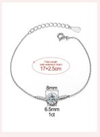 Wholesale Elegant Shiny Flower Sterling Silver Gra Plating Inlay White Gold Plated Moissanite Bracelets main image 3