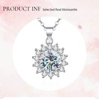Wholesale Sweet Snowflake Sterling Silver Gra Inlay Moissanite Pendant Necklace main image 5
