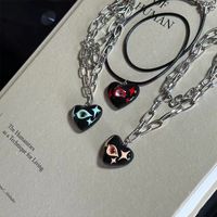 Lady Streetwear Heart Shape Alloy Glass Polishing Women's Pendant Necklace main image 1