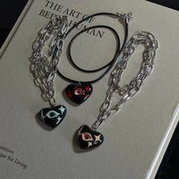 Lady Streetwear Heart Shape Alloy Glass Polishing Women's Pendant Necklace main image 5
