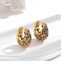 1 Pair Vintage Style French Style Simple Style Geometric Heart Shape Inlay Copper Zircon Earrings sku image 5