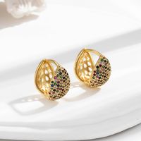 1 Pair Vintage Style French Style Simple Style Geometric Heart Shape Inlay Copper Zircon Earrings sku image 3