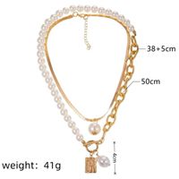 Wholesale Jewelry Sweet Solid Color Alloy Iron Artificial Pearls Plating Inlay Pendant Necklace Necklace sku image 1