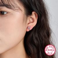 1 Pair Cute Simple Style Shiny Butterfly Plating Inlay Sterling Silver Zircon White Gold Plated Earrings Ear Studs main image 7