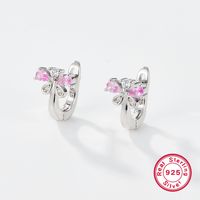 1 Pair Cute Simple Style Shiny Butterfly Plating Inlay Sterling Silver Zircon White Gold Plated Earrings Ear Studs sku image 3