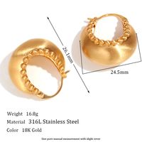 1 Pair Vintage Style Simple Style Classic Style Round Plating Stainless Steel 18k Gold Plated Earrings main image 5