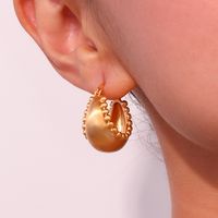 1 Pair Vintage Style Simple Style Classic Style Round Plating Stainless Steel 18k Gold Plated Earrings main image 2