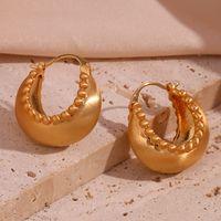 1 Pair Vintage Style Simple Style Classic Style Round Plating Stainless Steel 18k Gold Plated Earrings main image 1