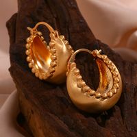 1 Pair Vintage Style Simple Style Classic Style Round Plating Stainless Steel 18k Gold Plated Earrings main image 4