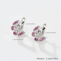 1 Paar Süß Einfacher Stil Glänzend Schmetterling Überzug Inlay Sterling Silber Zirkon Weißgold Plattiert Ohrringe Ohrstecker main image 2