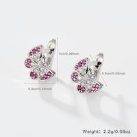 1 Paire Mignon Style Simple Brillant Papillon Placage Incruster Argent Sterling Zircon Or Blanc Plaqué Des Boucles D'Oreilles Boucles D'Oreilles main image 2