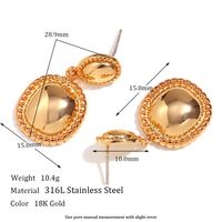 1 Pair Basic Vintage Style Classic Style Solid Color Plating Stainless Steel 18k Gold Plated Drop Earrings main image 2