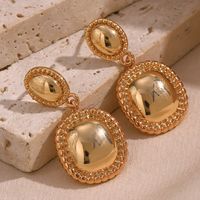1 Pair Basic Vintage Style Classic Style Solid Color Plating Stainless Steel 18k Gold Plated Drop Earrings main image 4
