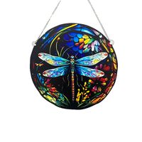 Classic Style Round Dragonfly Butterfly Arylic Pendant sku image 2