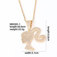 Wholesale Casual Hip-Hop Punk Portrait 304 Stainless Steel Copper Plating Inlay K Gold Plated Rhodium Plated Zircon Pendant Necklace sku image 1