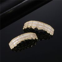 Casual Solid Color Copper Plating Inlay Zircon Gold Plated Tooth Socket main image 1