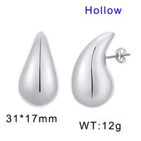 1 Pair Modern Style Water Droplets Plating Stainless Steel 18K Gold Plated Ear Studs sku image 21