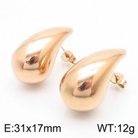 1 Paar Moderner Stil Einfacher Stil Einfarbig Überzug Rostfreier Stahl 18 Karat Vergoldet Ohrringe sku image 24