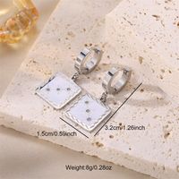1 Pair Cute Sweet Square Plating Stainless Steel White Gold Plated Earrings main image 5