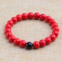 Cute Color Block Synthetic Resin Mixed Materials Turquoise Glass Bead Unisex Bracelets main image 6