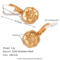 1 Pair Vintage Style Simple Style Classic Style Solid Color Plating Stainless Steel 18k Gold Plated Drop Earrings main image 3