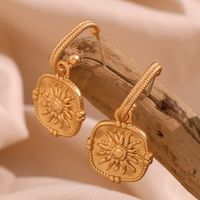 1 Pair Vintage Style Simple Style Classic Style Solid Color Plating Stainless Steel 18k Gold Plated Drop Earrings main image 5