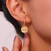 1 Pair Vintage Style Simple Style Classic Style Solid Color Plating Stainless Steel 18k Gold Plated Drop Earrings main image 6