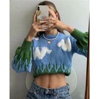 Women's Sweater Long Sleeve Sweaters & Cardigans Casual Clouds Sky main image 3