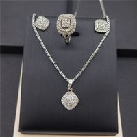 Simple Style Square Alloy Iron Plating Inlay Zircon Women's Rings Earrings Necklace main image 1