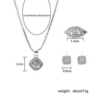 Einfacher Stil Quadrat Legierung Eisen Überzug Inlay Zirkon Frau Ringe Ohrringe Halskette main image 7