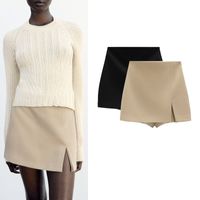 Femmes Du Quotidien Style Simple Couleur Unie Shorts Fente Shorts main image 1